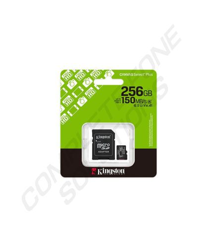 Kingston 256GB Micro SD Memory Card (Class 10) - With SD adaptor